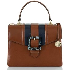 Brahmin Whiskey Portico Top Handle Leather Mini Francine Satchel Bag Purse