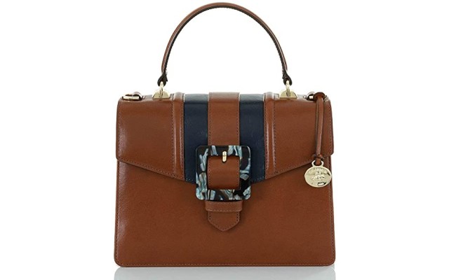  Whiskey Portico Top Handle Leather Mini Francine Satchel Bag Purse