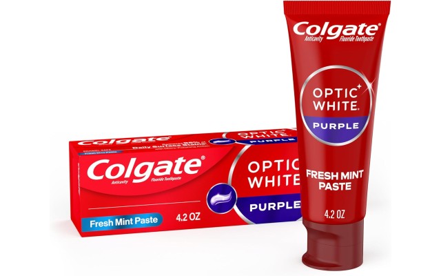  Optic White Purple Whitening Toothpaste, Mint Paste, 4.2 oz Tube