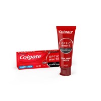 Colgate Optic White Whitening Toothpaste with Charcoal, Cool Mint, 4.2 oz Tube
