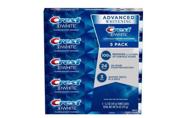  3D White Advanced Whitening Toothpaste 5.2 Ounce (Pack of 5)