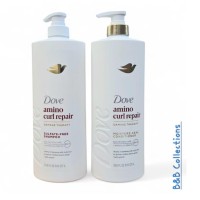 Dove Amino Curl Repair Shampoo & Conditioner Set, Sulfate-Free Shampoo and Moisture-Seal Conditioner, 33.8 fl oz Each
