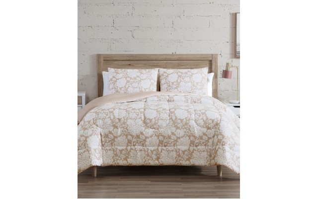  Orena 2-Pc. Reversible Twin Comforter Set Bedding, Tan/Ivory