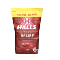 Halls Cough Suppressant/Oral Anesthetic Cough Drops - Cherry (200 Count)