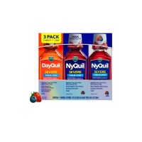 Vicks DayQuil & NyQuil SEVERE Cold & Flu Relief Liquid, Original (12 fl oz, 3pk)
