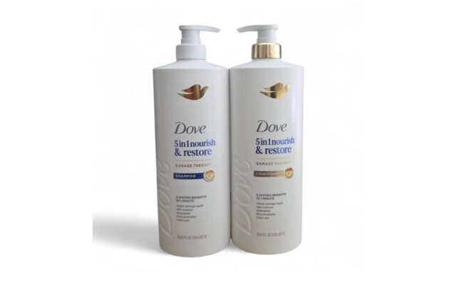  5 in 1 Nourish & Restore Damage Therapy Shampoo & Conditioner Set, 33.8 fl oz Each