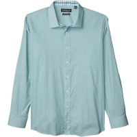 Nick Graham Men’s Modern-Fit Stretch Floral Medallion Print Dress Shirt, Aqua, 16/16.5″ Neck 32/33 Sleeve
