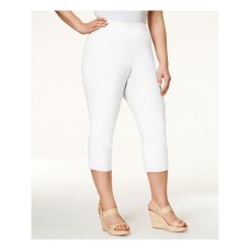 Style & Co. Women’s Plus Size Capris Comfort Stretch Pants, White, 14W