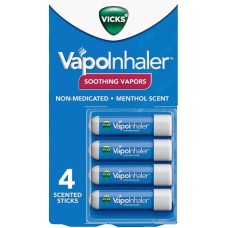 Vicks VapoInhaler, Portable Nasal Inhaler, Menthol Scent (4 Count)