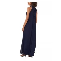 Vince Camuto Women’s Halter Tie-Back Wide-Leg Jumpsuit, Navy ,X-Large