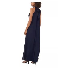 Vince Camuto Women’s Halter Tie-Back Wide-Leg Jumpsuit, Navy ,X-Large