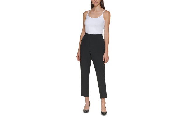  Flat Front Back Elastic Pants, Large