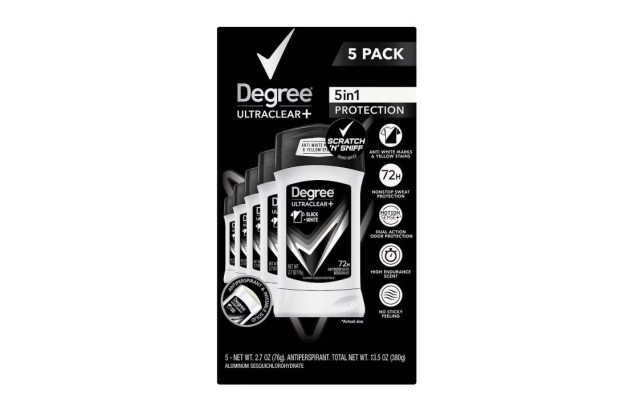  Men UltraClear+ Antiperspirant Deodorant Black and White 2.7 Oz (5 Count)