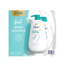 Dove Sensitive Skin Body Wash with Pump, 30.6 Fluid Ounce (Pack of 2)