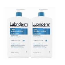 Lubriderm Daily Moisture Lotion Fragrance-Free 24 Ounce Normal to Dry Pack of 2