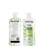 Pantene Pro-V Coconut Milk & Shea Butter Nourishing Shampoo with Pro-Vitamin B5, Frizz Control, Pump Bottle, 38.2 fl oz