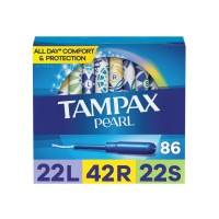 Tampax Pearl Tampons Multipack, with LeakGuard Braid, Light/Regular/Super Absorbency, Unscented, 86 Tampax Pearl Tampons Multipack, with LeakGuard Braid, Light/Regular/Super Absorbency, Unscented, 86