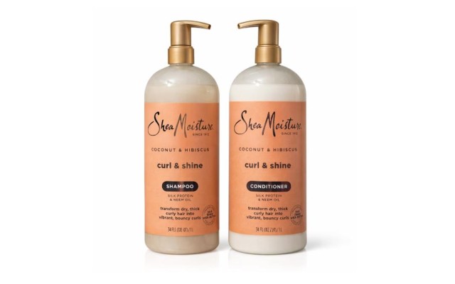  Coconut & Hibiscus Curl & Shine Shampoo & Conditioner, 34 FL OZ Each, Sulfate-Free Hair Care Set