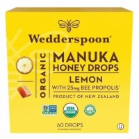 Wedderspoon Organic Manuka Honey Lemon Drops, 60 count