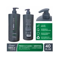 Dove Men+Care 2-in-1 Shampoo + Conditioner Fresh & Clean with Menthol, Strengthens Hair, 40 fl oz