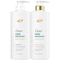 Dove Daily Moisture Shampoo & Conditioner Set – Deep Hydration with Hyaluronic Acid for Smoothing & Revitalizing Dry, Damaged Hair, 18 Oz Ea