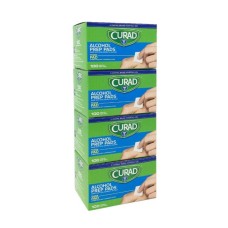 Curad Sterile Alcohol Prep Pads Individually Sealed 100 Thick Pads – 4 Pack