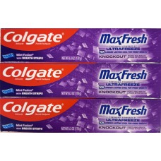 Colgate Max Fresh Toothpaste – KnockOut – With Odor Neutralizing Technology – Net Wt. 6 OZ (170 g) Per Tube – Pack of 3 Tubes