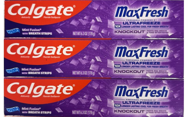 Max Fresh Toothpaste – KnockOut – With Odor Neutralizing Technology – Net Wt. 6 OZ (170 g) Per Tube – Pack of 3 Tubes Max Fresh Toothpaste – KnockOut – With Odor Neutralizing Technology – Net Wt. 6 OZ (170 g) Per Tube – Pack of 3 Tubes